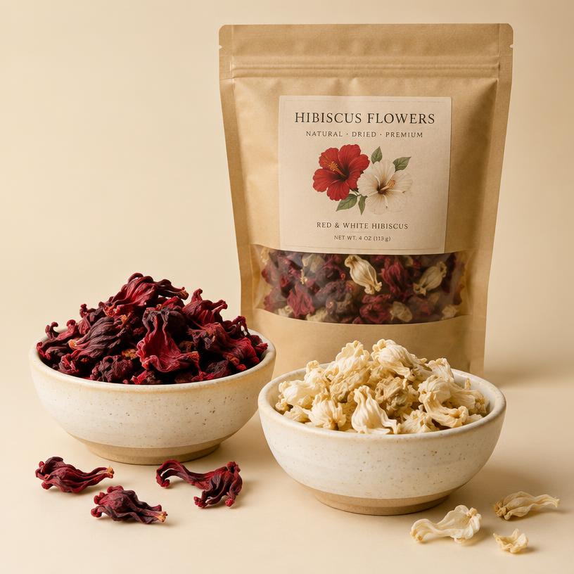 Fleurs de Bissap Blanc & Rouge Triées (Zéro Sable)
