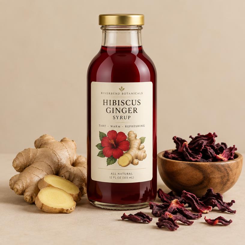 Sirop Concentré Gingembre & Bissap Sans Sucre Raffiné
